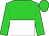 Lime green and white halved horizontally,lime green sleeves, lime green cap