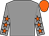 Grey, orange stars on sleeves, orange cap