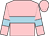 Pink, light blue hoop, light blue armbands