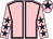 Pink, dark blue seams, dark blue stars on sleeves, dark blue star on cap