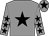 Grey, black star, grey sleeves, black stars, grey cap, black star