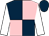 Dark blue and pink (quartered), white sleeves, dark blue cap