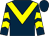 Dark blue, yellow chevron, chevrons on sleeves