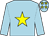 light blue, yellow star, yellow stars on cap