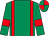 Emerald green, red braces, armlets, quartered cap