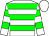 White and green hoops, White cap