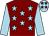 Maroon, Light Blue stars and sleeves, Light Blue cap, Maroon stars