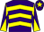 Purple, yellow chevrons, diabolo on sleeves and star on cap