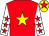 Red, yellow star, white sleeves, red stars, yellow cap, red star