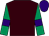 Brown,emerald green sleeves, purple armlets, purple cap