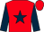 Red, dark blue star and sleeves