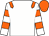 White, orange epaulets, hooped sleeves, orange cap