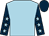 Light blue, dark blue sleeves, light blue stars, dark blue cap