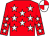 Red, white stars, quartered cap