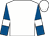 White, royal blue sleeves, white armlets