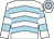 White, light blue chevrons, hooped sleeves and cap