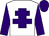 White body, purple cross of lorraine, purple arms, purple cap