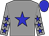 Grey, blue star, grey arms, blue stars, blue cap