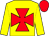 Yellow, red maltese cross and cap