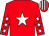 Red, white star, white stars on sleeves, striped cap