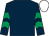 Dark blue, emerald green chevrons on sleeves, white cap