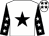 White, black star, black sleeves, white stars, white cap, black stars