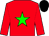 red, green star, black cap