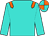 Turquoise, orange epaulets, quartered cap