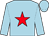 Light blue, red star