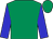 emerald green, blue sleeves