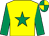 Yellow, emerald green star & sleeves, quartered cap