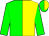 green and yellow halves, green sleeves,