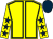 Yellow, dark blue seams, yellow sleeves, dark blue stars and cap