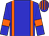 blue, orange braces, orange armlets, striped cap