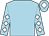 Light blue, white diamonds on sleeves, light blue cap, white diamond