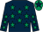 Dark blue, emerald green stars, emerald green cap, dark blue star