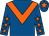 Royal blue, orange chevron, orange stars on sleeves, orange star on cap