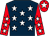 Dark blue, white stars, red sleeves, white stars, red cap, white star