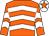 Orange & white chevrons, white cap, orange star