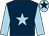 Dark blue, light blue star & sleeves, light blue cap, dark blue star