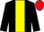 Black body, yellow stripe, black arms, red cap