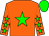 Orange, green star, Orange sleeves, Green stars, Green cap