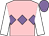 Pink, mauve triple diamond, white sleeves, mauve cap