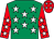 Emerald green, white stars, red sleeves, white stars, red cap, white stars