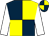 Dark blue and yellow (quartered), white sleeves