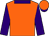 Orange, purple sleeves and collar, orange cap, purple peak