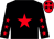 black, red star, black sleeve, red stars, red cap, black stars