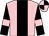 pink, black stripe, black arms, pink armlets, pink and black quartered cap