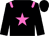 black, neon pink star and epaulets,