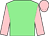 light green, pink sleeves and cap